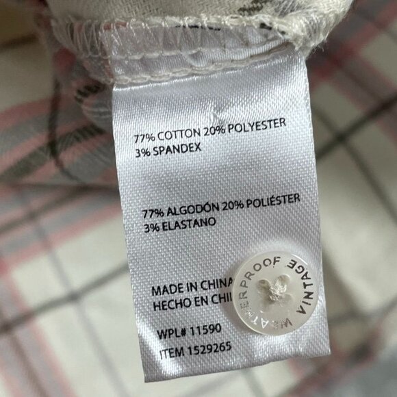 Womens Plaid Button-Up Shirt Weatherproof Vintage S Cotton Blend d0488 - Picture 7 of 9